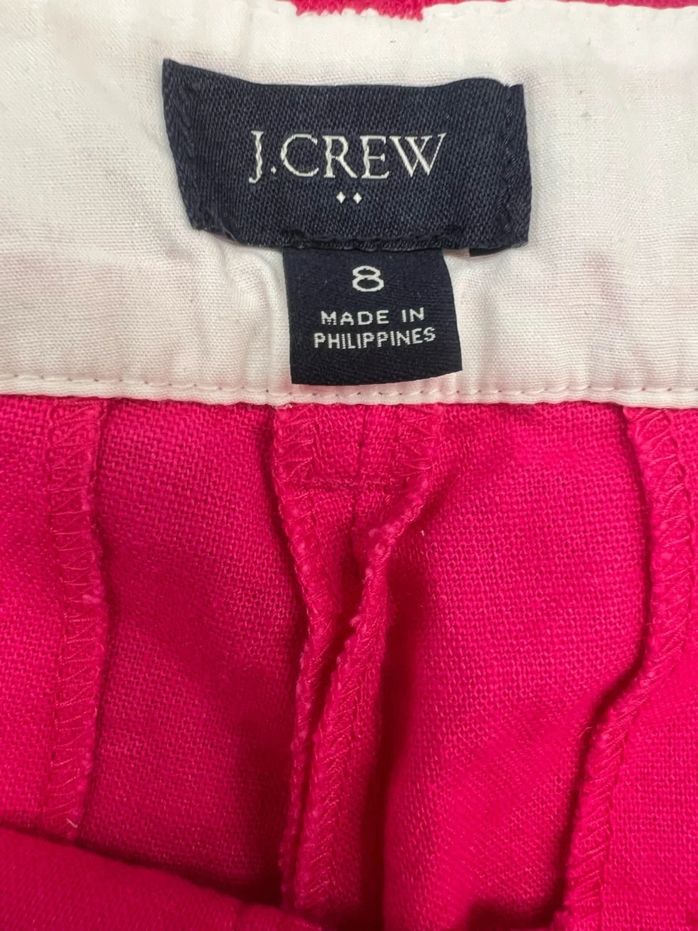 J Crew Scallop Hem Hot Pink Shorts Sz 8  Preppy: Casual